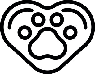 Pet restaurant heart shape icon outline vector. Dinner meal. Food lunch