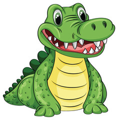 Naklejka premium Cute Cartoon Crocodile Character