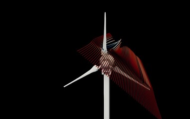 Front view of wind turbine CFD simulation