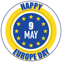 Happy Europe Day Vector Design for Banner or Poster