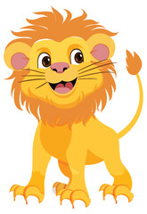 Cute lion cartoon character