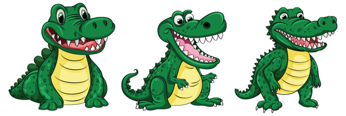 Cute Cartoon Crocodile Character