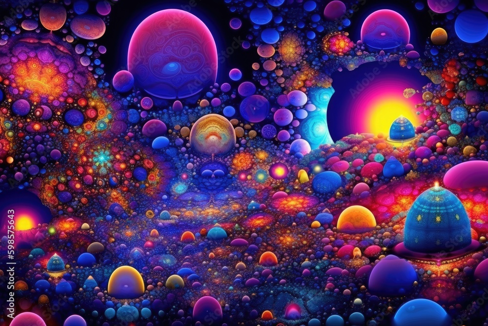 Poster abstract painting with various colors and shapes. generative ai generative ai