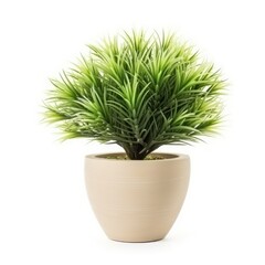  Artificial potted plant for home decor isolated on a white background, generative ai