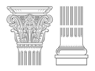 Capital of a medieval cathedral corinthian column