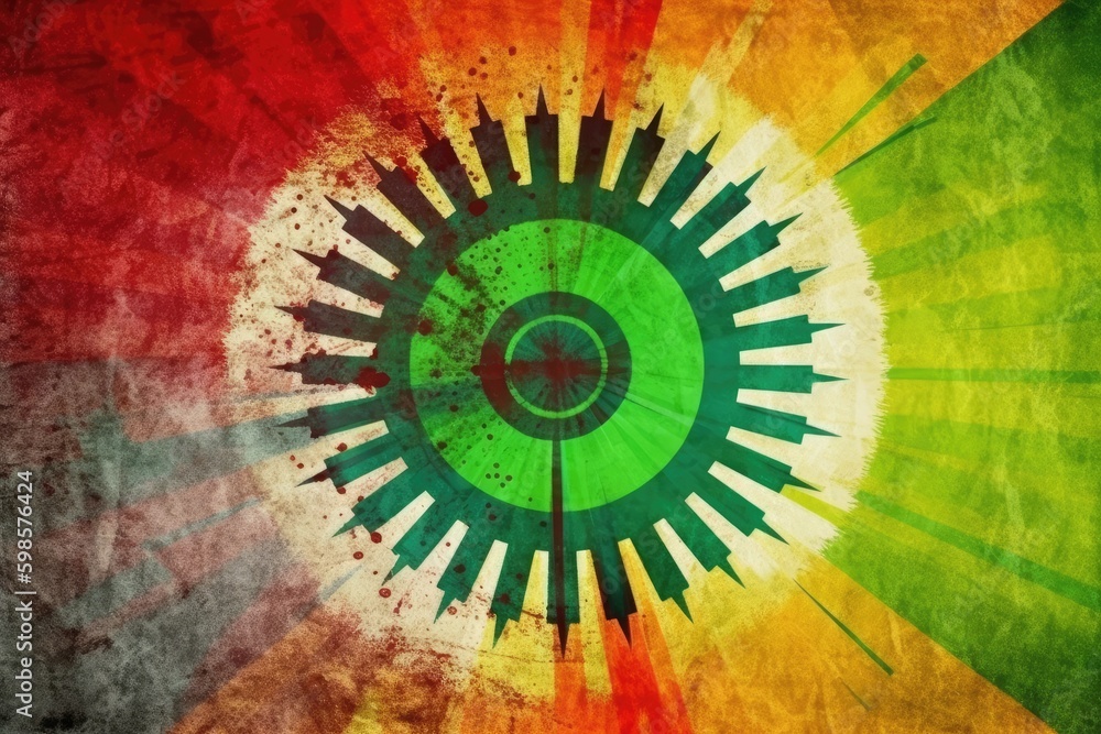 Poster colorful circular patterned background. generative ai generative ai