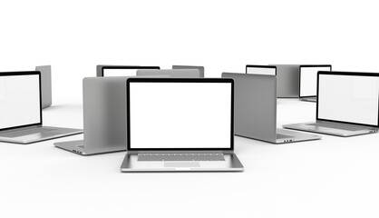 Modern laptop  isolated on white background. 3D Illustration.