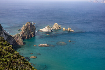rocks in the sea of Ponza. Ponziane or Pontine Islands archipelago, Lazio, Italy