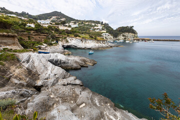 natural pools in Cala Feola on the island of Ponza. Ponziane or Pontine Islands archipelago, Lazio, Italy