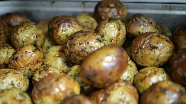 Potatoes to be processed as rations in a food factory