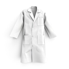  Doctor's white coat isolated on a white background, generative ai