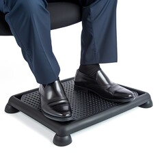 Ergonomic footrest for under - desk comfort isolated on a white background, generative ai