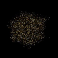 Gold Glitter Stars. Luxury Shiny Confetti.