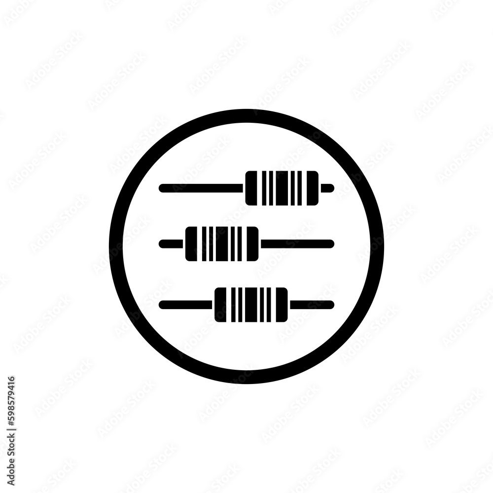Poster sound mixer controller icon isolated on transparent background