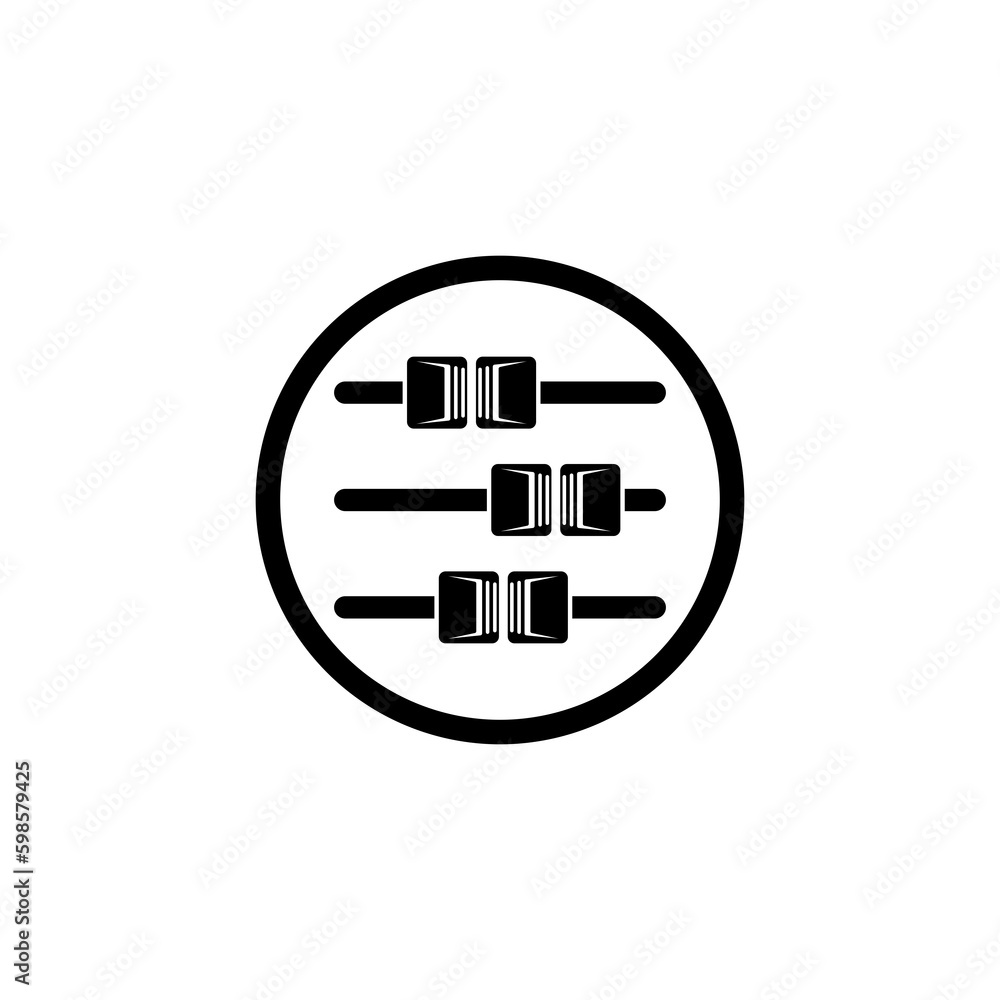 Poster sound mixer controller icon isolated on transparent background