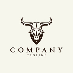 Bull head logo design vector illustration