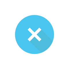 Cross vector flat icon in blue circle