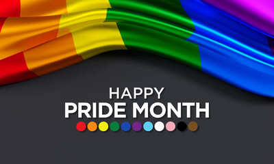 LGBTQ Pride month is observed every year in June, 3D Rendering