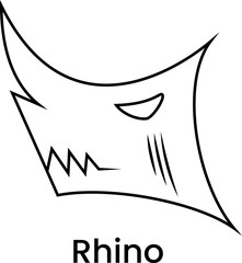 illustration of rhinoceros head. line art style. simple, minimal, creative concept. used for logo, icon, symbol or mascot. PNG background