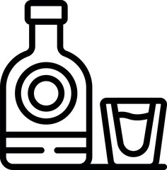 Poland wine bottle icon outline vector. Warsaw map. Art city