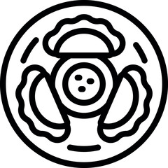 Food plate icon outline vector. Poland map. Travel polish