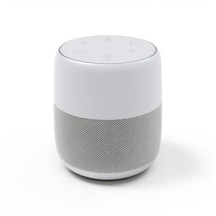  Smart speaker with voice assistant isolated on a white background, generative ai