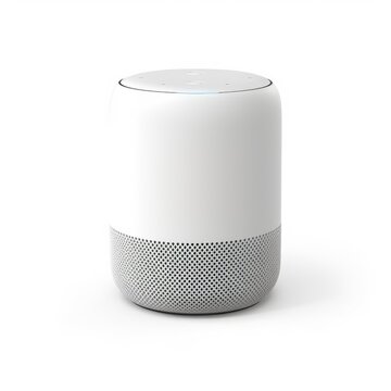  Smart speaker with voice assistant isolated on a white background, generative ai