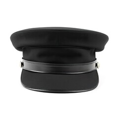  Train conductor's hat isolated on a white background, generative ai