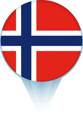 Map pointer with flag of Norway.