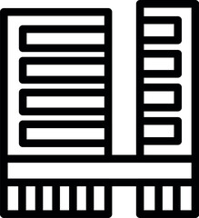 Obraz premium World building icon outline vector. Poland warsaw. Travel polish