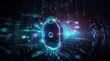 Cyber Security Background image. A lock for protection of data