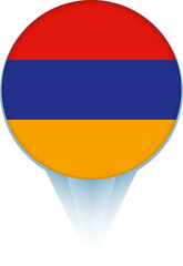 Map pointer with flag of Armenia.