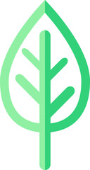 Green leave tree outline icon PNG