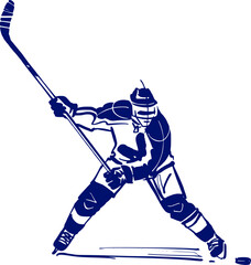 vector illustration sketch of the hockey player 