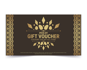 Luxury gold gift voucher template