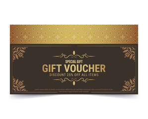 Luxury gold gift voucher template