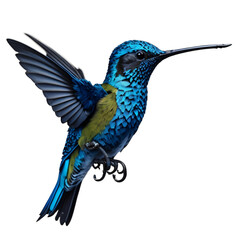 Humming bird, isolated, transparent, PNG, no bacground. Generative AI.