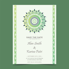 elegant mandala style wedding invitation