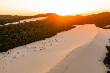 Sunset over the dunes of Moreton Island Desert