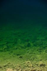 Fototapeta na wymiar Gradient of Water over Submerged Rocks in Hetch Hetchy