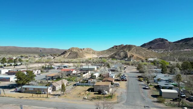 Beatty, Death Valley, California, USA 2023 - Spiral up and get a pano of the small town
