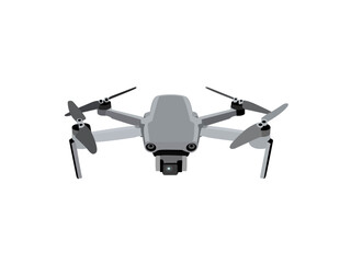 Drone vector icon  on white Background. Quadrocopter  with action camera, freehand drawing,   Infographicse.  aerial camera icon with minimal style.