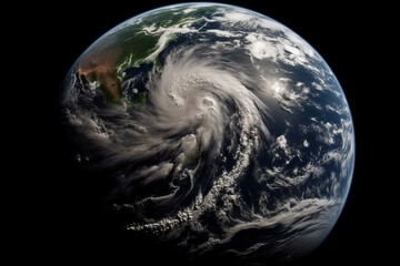 Naklejka na ściany i meble Enhanced image of Tropical Storm Nicole featuring elements obtained from NASA. Generative AI