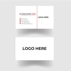 Minimal business card print template design. white color and simple clean layuot.