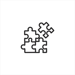 puzzle icon. single icon isolated white background.EPS 10 For Website Mobile UI/UX