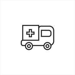 ambulance caricon. single icon isolated white background.EPS 10 For Website Mobile UI/UX