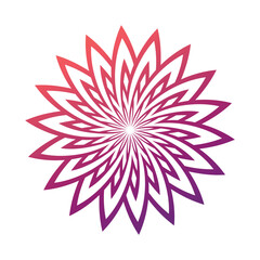 Abstract flower symbol in the shape of a circle
