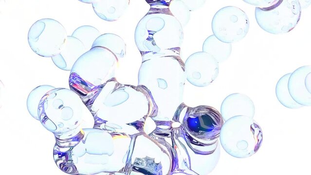 Water bubbles slowly float up slow motion 1000 FPS