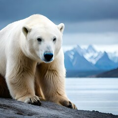 polar bear on ice, image created with AI