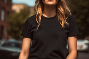 lifestyle black t shirt mockup design ai generated art Generative AI